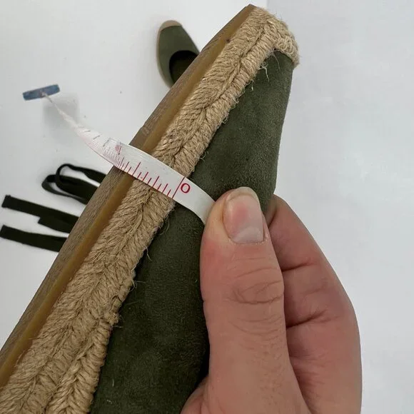 Tory Burch Heather Espadrille Ankle Wrap Wedge Leccio Green Suede - Picture 12 of 12